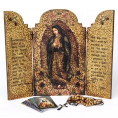 Lady of Guadalupe Wooden Triptych (10"x12")