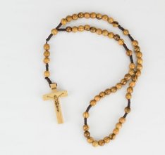 Wooden Rosary on Cord Made of Olivewood 8mm