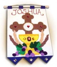 First Communion Banner Kit: Cross of Redemption - Royal Blue (9 in. x 12 in.)