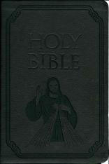 Laser Embossed Catholic Bible with Divine Mercy Cover - Black NABRE