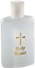 Holy Water Bottle with Gold Lettering