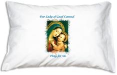 Our Lady of Good Counsel, Pray for Us Prayer Pillowcase - Organic Cotton