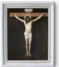 Christ Crucified - White Frame - Framed Canvas - 8" x 10"