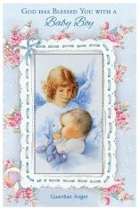 God Has Blessed You w/ a Baby Boy Card - Removable Prayer Card - Pack of 6 or 12