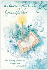 "God Bless You on Your Birthday" Grandfather Birthday Card: Pack of 6 or 12