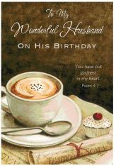 To My Wonderful Husband - Birthday Card - Pack of 6 or 12