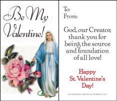 Mini St. Valentine's Day Greeting Card (Be My Valentine) - Pack of 5
