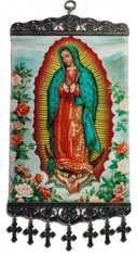 Icon – Our Lady of Guadalupe with Roses (8" X 18")