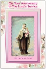 On Your Anniversary in the Lord's Service Card w/ Removable Prayer Card - Pack of 6 or 12