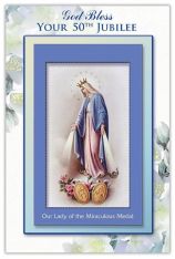 God Bless Your 50th Jubilee Card w/ Removable Prayer Card - Pack of 6 or 12