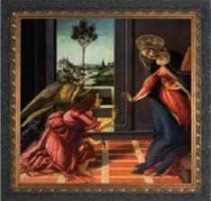 12" x 12" Annunciation (Botticelli) Ornate Dark Frame