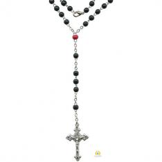 Black Wood Rosary Necklace (3mm bead)