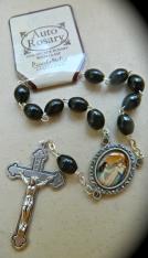 Black Bead Auto Rosary Mary of Good Success