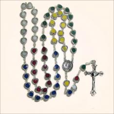 Colorful Rosary With Heart Shaped Beads