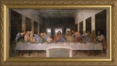 Last Supper by Da Vinci Church-Sized Framed Canvas Art (30 x 60")