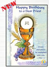 Happy Birthday to a Dear Priest greeting card