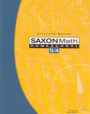Saxon Math 54 Homeschool Solutions Manual 3rd edition