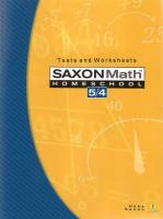 Saxon Math 5/4 (Grade 4)