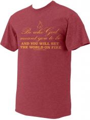 "Be Who God" St. Catherine of Siena Heather Red T-Shirt