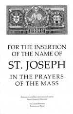 For the Insertion of the Name of St. Joseph in the Prayers of the Mass