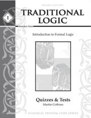 Traditional Logic I Quizzes & Tests Second Edition