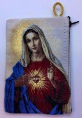 Medium Rosary Pouch - Sacred Heart of Mary (4" x 6")