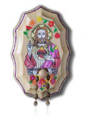 Wooden Rosary Holder Kit - Sacred Heart of Jesus