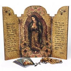 Lady of Guadalupe Wooden Triptych (10"x12")