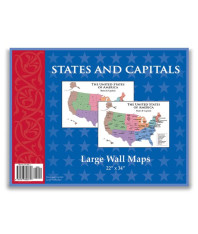 States & Capitals Large Wall Maps: Grades 3-6
