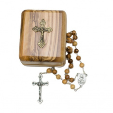 Classic Cross Rosary Box with Rosary
