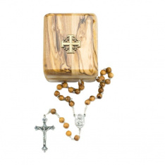 Rosary in box Jerusalem cross