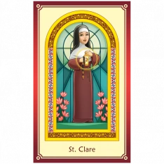 Chime Travelers Collectable Prayer Card - St. Clare of Assisi (10 Pack)