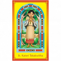 Chime Travelers Collectable Prayer Card - St. Kateri Tekakwitha (10 Pack)