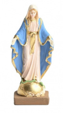 Miraculous Mary Colored Resin Statue 3''