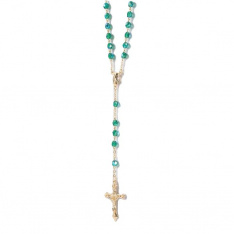 May Birthstone Crystal Rosary (Emerald)