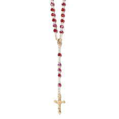 July Birthstone Crystal Rosary (Ruby)
