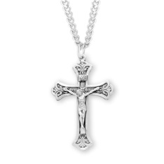 Sterling Fine Flared Crucifix with 20" Chain