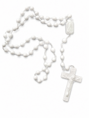 White Plastic Rosary Beads