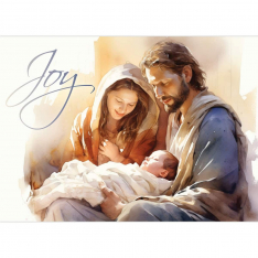 Catholic Christmas Card – Joyful Holy Family (set of 10)