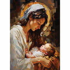 Catholic Christmas Card – Mary and the Christ Child (set of 10)