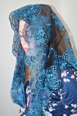Blue #1813/Black Eva Spanish Veil