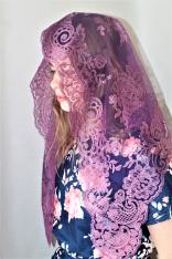 Wine Purple Espiral Spanish Veil