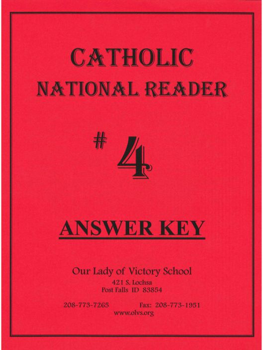 Catholic National Reader #4 Answer Key