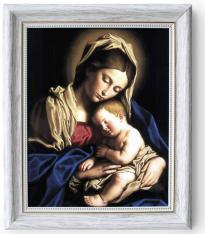 Madonna and Child - White Frame - Framed Canvas - 8" x 10"