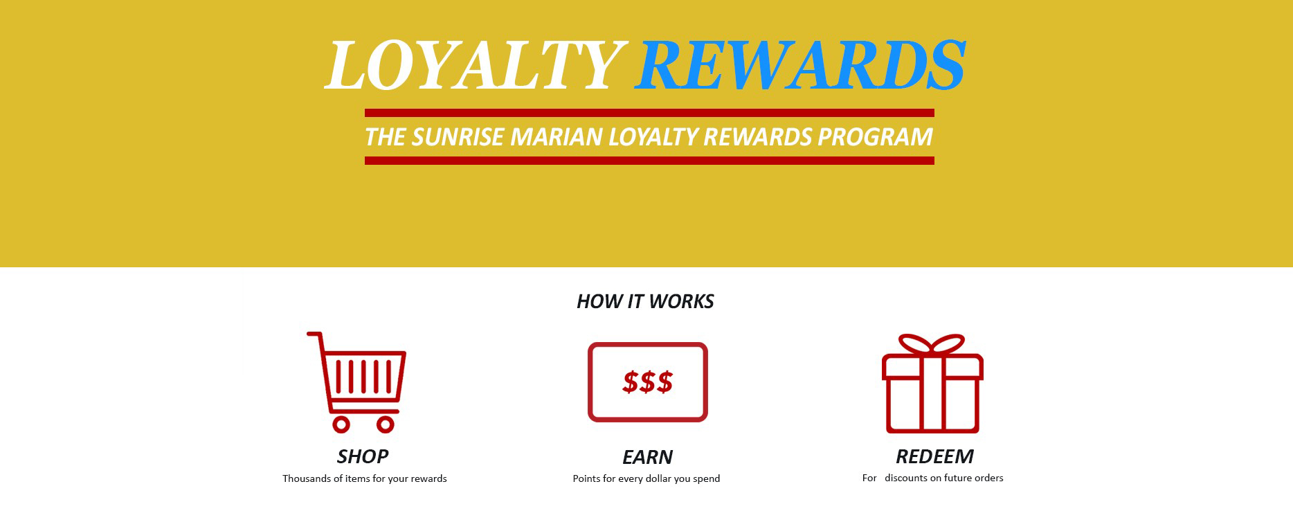 Sunrise Marian Loyalty Points