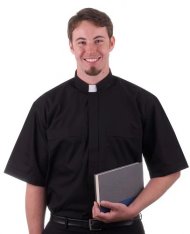 Omega 4000 Black Pure Cotton SS Tab Shirt
