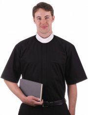 Omega 7000 Black Pure Cotton SS NB Shirt