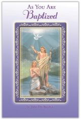 As You Are Baptized - Adult Baptism Card w/ Removable Prayer Card - Pack of 6 or 12