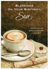 Birthday Blessings Son - Birthday Card - Pack of 6 or 12
