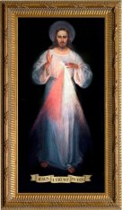 Divine Mercy (Vilnius) Ornate Gold Framed Image 5x10"